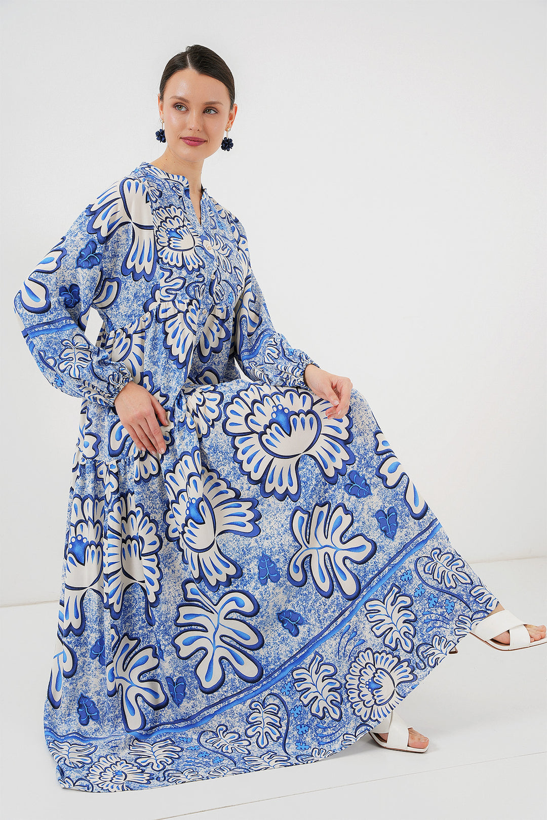 Bigdart 2423 Robe de mode authentique pour le hijab - Bleu marine