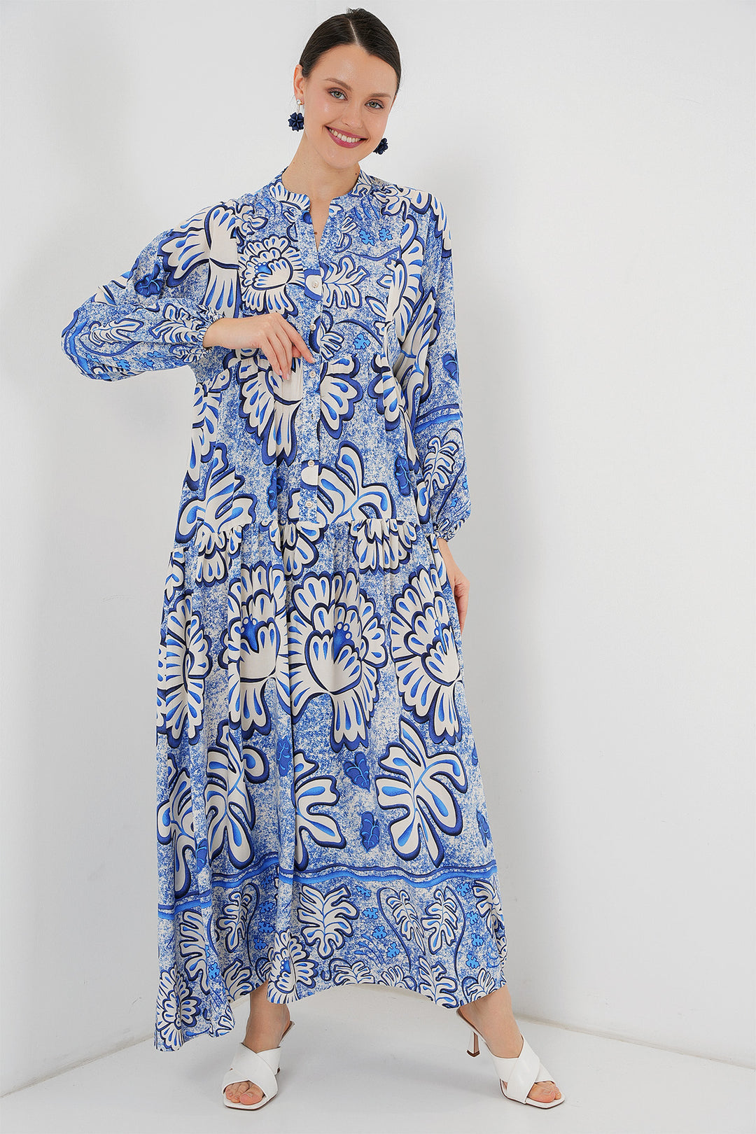 Bigdart 2423 Robe de mode authentique pour le hijab - Bleu marine
