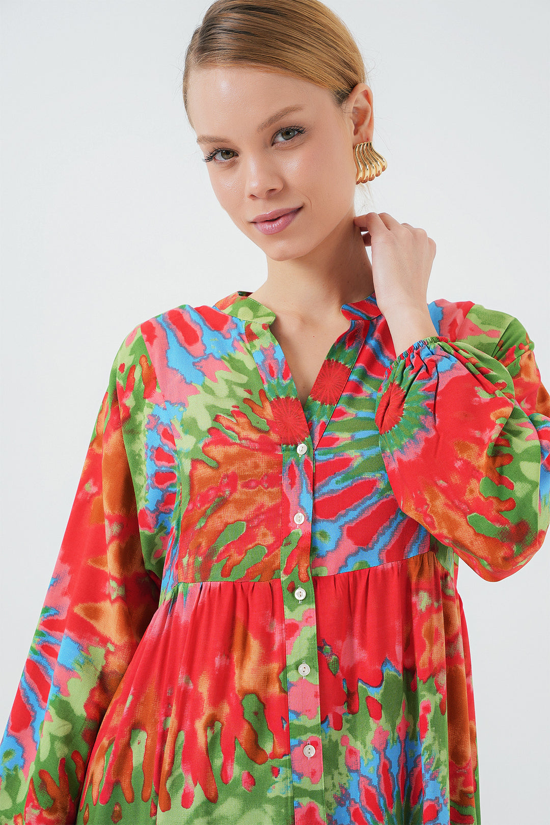 Bigdart Robe de hijab à motif authentique 2423 - Rouge clair