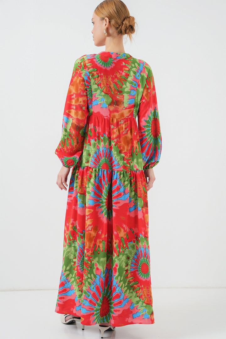 Bigdart Robe de hijab à motif authentique 2423 - Rouge clair