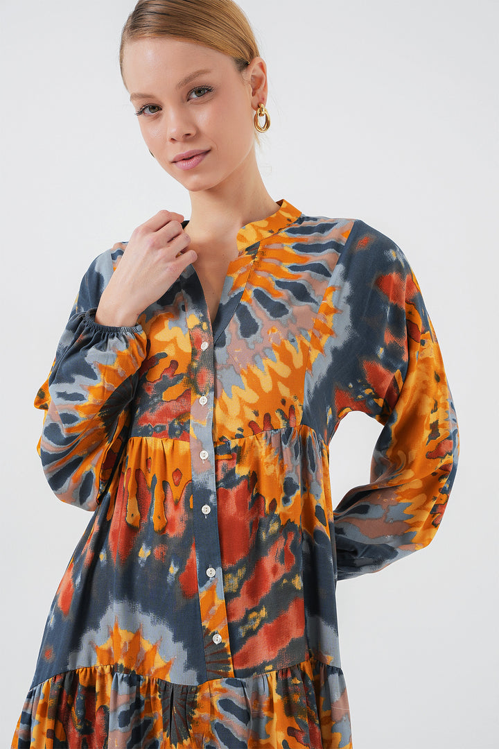 Bigdart Robe de hijab à motif authentique 2423 - Orange clair