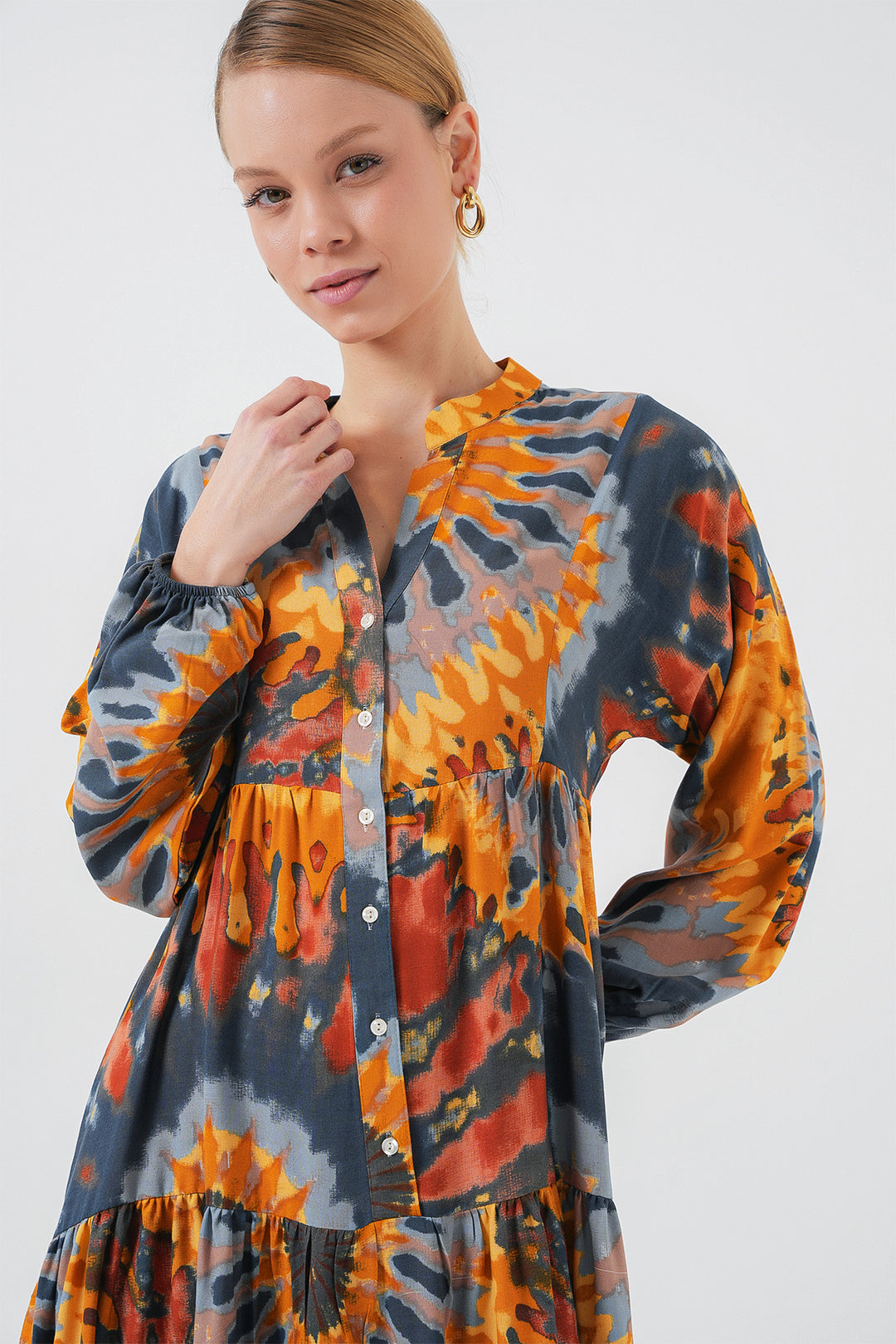 Bigdart Robe de Prêt-à-Porter à Motifs Otantik 2423 - l. Orange