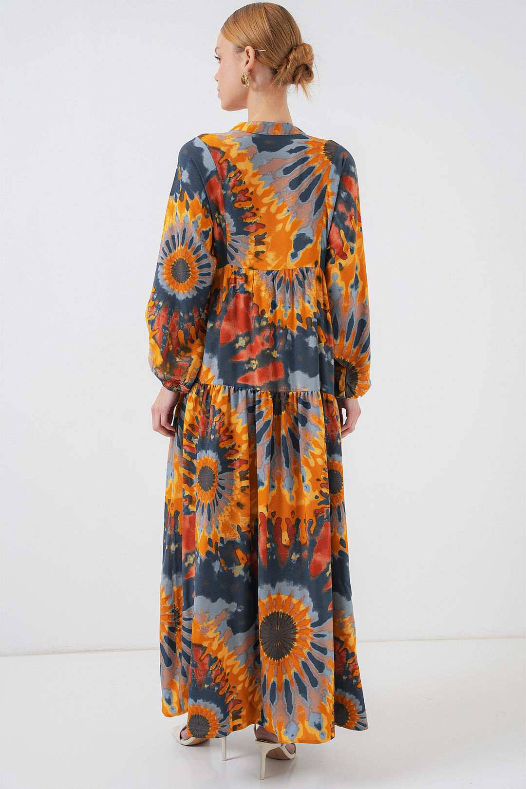 Bigdart 2423 Robe Modeste Imprimée Authentique - l. Orange