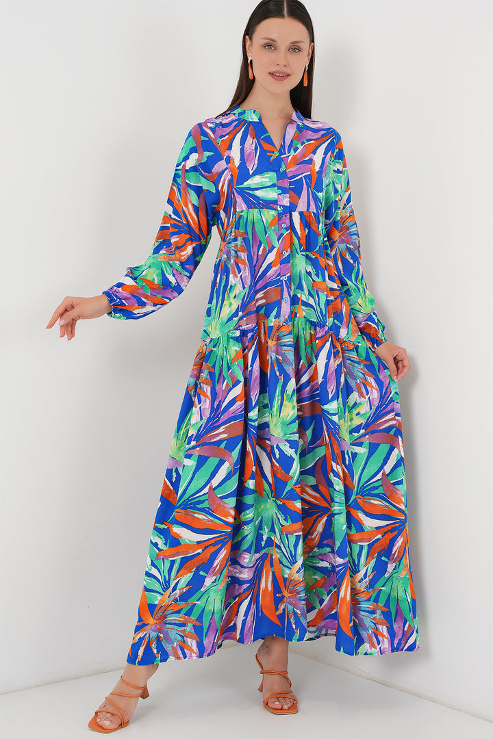 Bigdart Robe de Modestie à Motif Authentique 2423 - Bleu marine 10