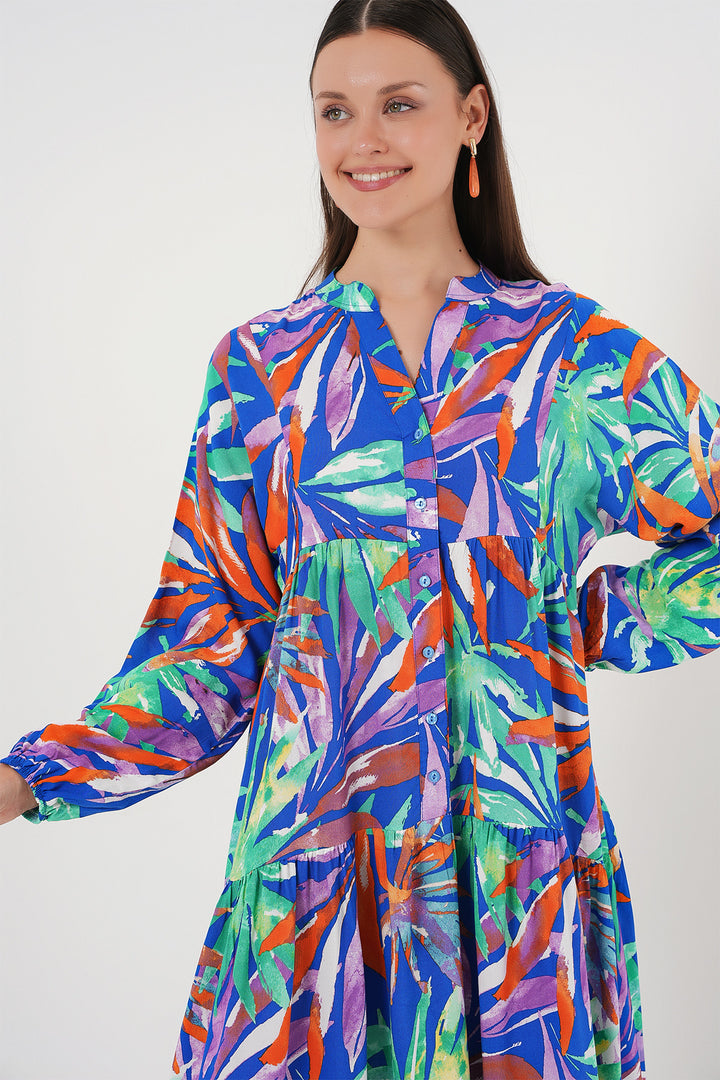 Bigdart Robe de Modestie à Motif Authentique 2423 - Bleu marine 10