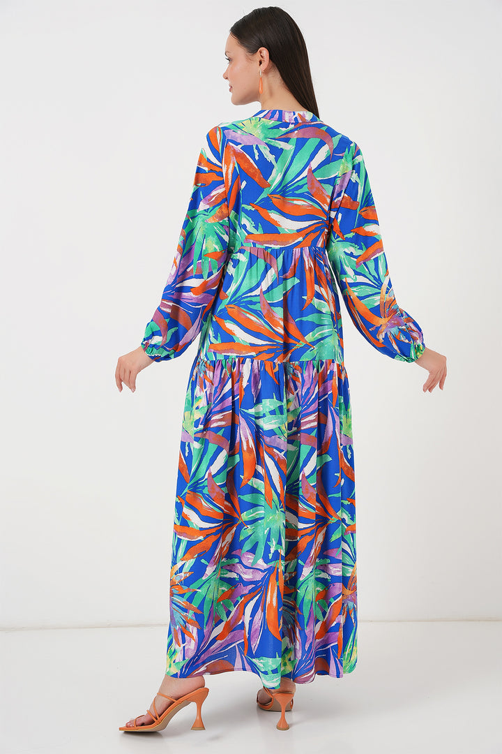Bigdart Robe de Modestie à Motif Authentique 2423 - Bleu marine 10