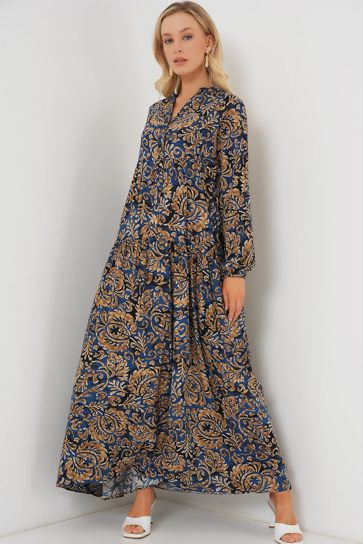 Bigdart Robe de hijab à motifs authentiques 2423 - Bleu marine 11