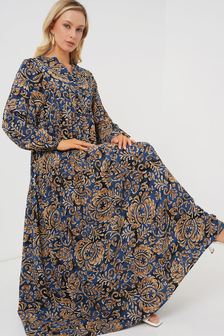 Bigdart Robe de hijab à motifs authentiques 2423 - Bleu marine 11