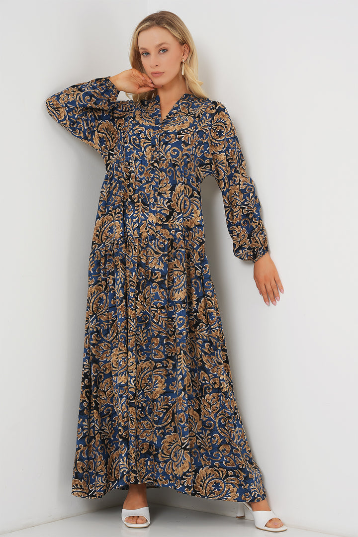 Bigdart Robe de hijab à motifs authentiques 2423 - Bleu marine 11