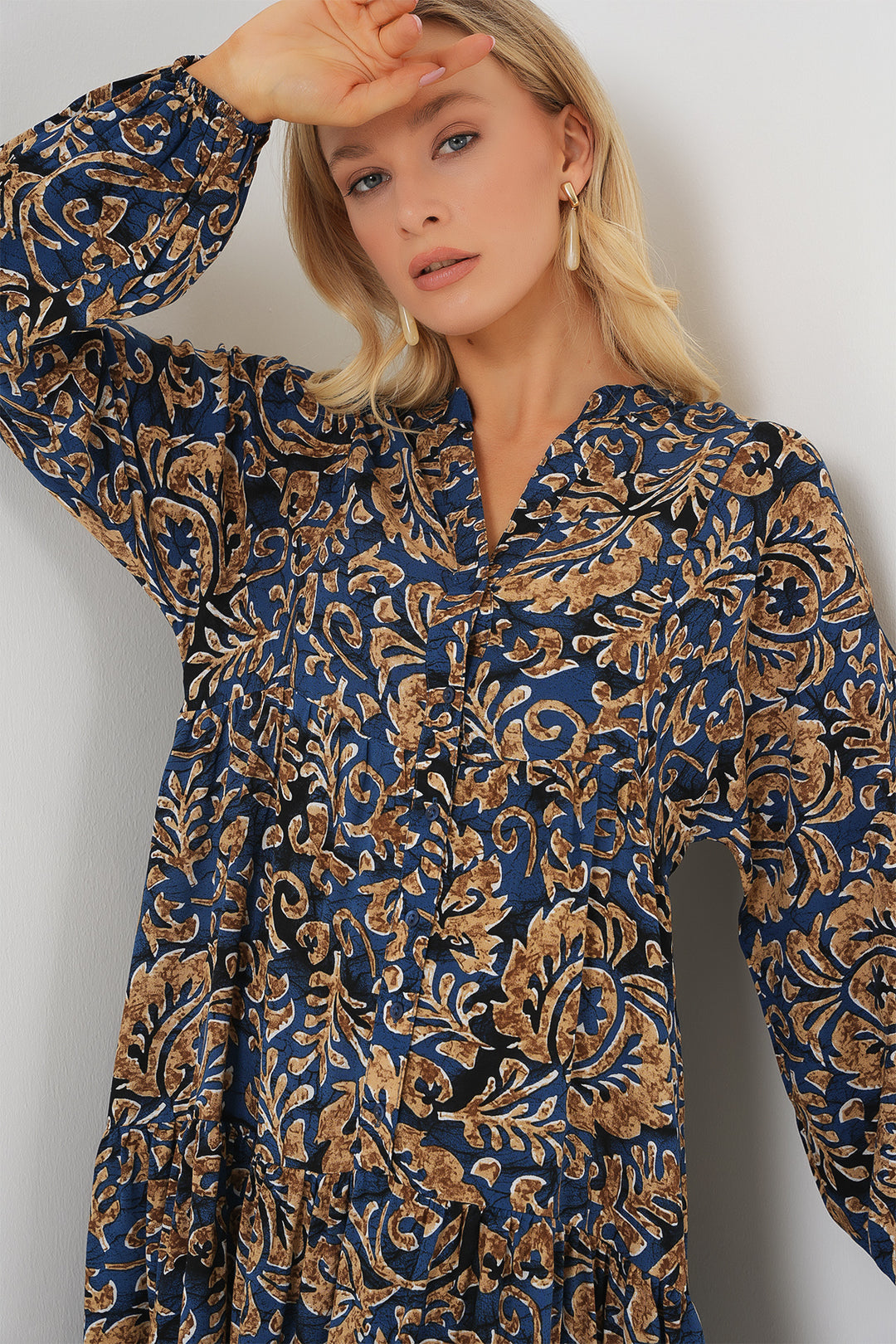 Bigdart Robe de hijab à motifs authentiques 2423 - Bleu marine 11