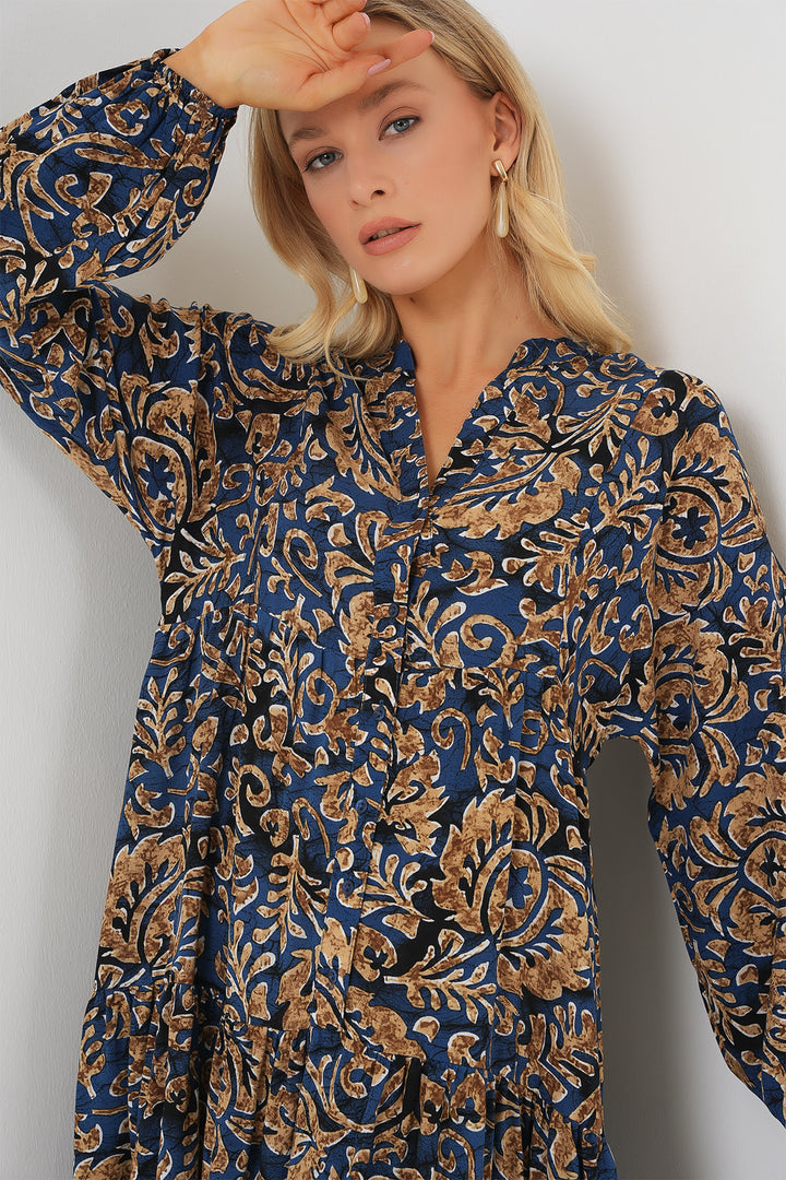 Bigdart Robe de hijab à motifs authentiques 2423 - Bleu marine 11