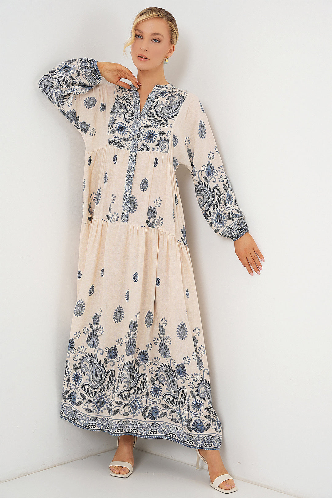 Bigdart Robe de hijab à motif authentique 2423 - Bleu marine 12