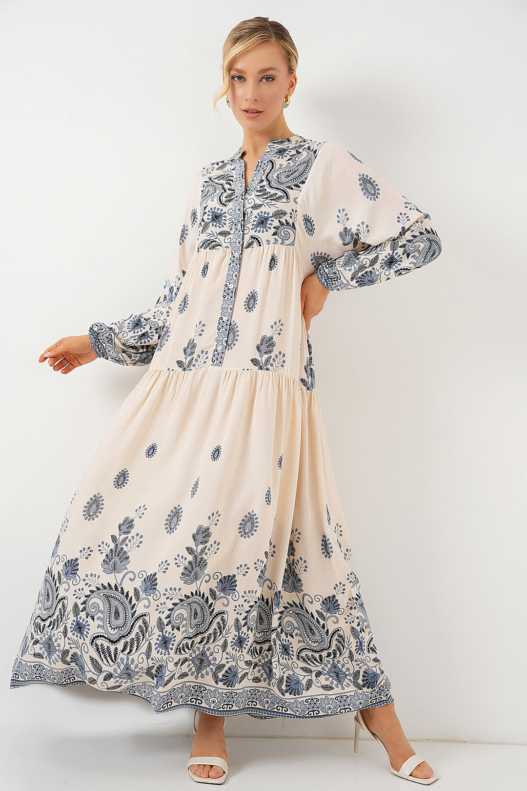 Bigdart Robe de hijab à motif authentique 2423 - Bleu marine 12