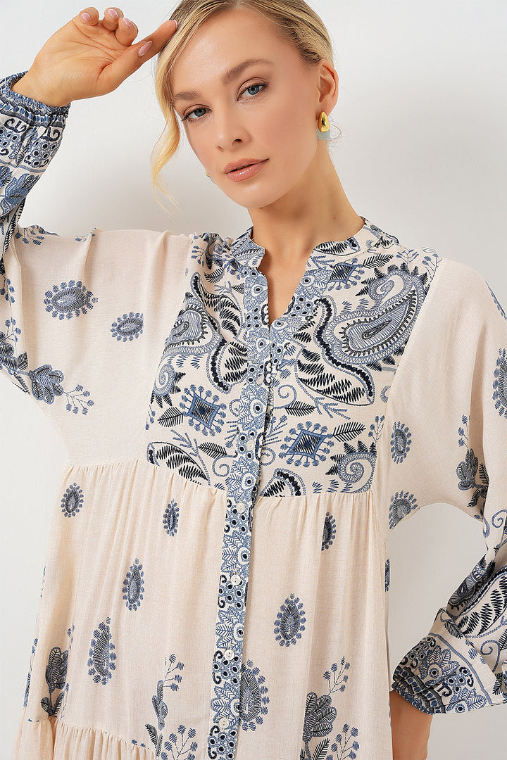 Bigdart Robe de hijab à motif authentique 2423 - Bleu marine 12