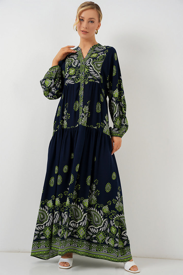 Bigdart Robe de hijab à motif authentique 2423 - Bleu marine 13