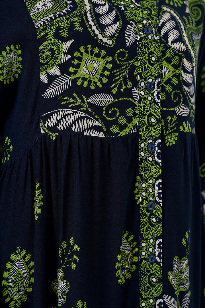 Bigdart Robe de hijab à motif authentique 2423 - Bleu marine 13