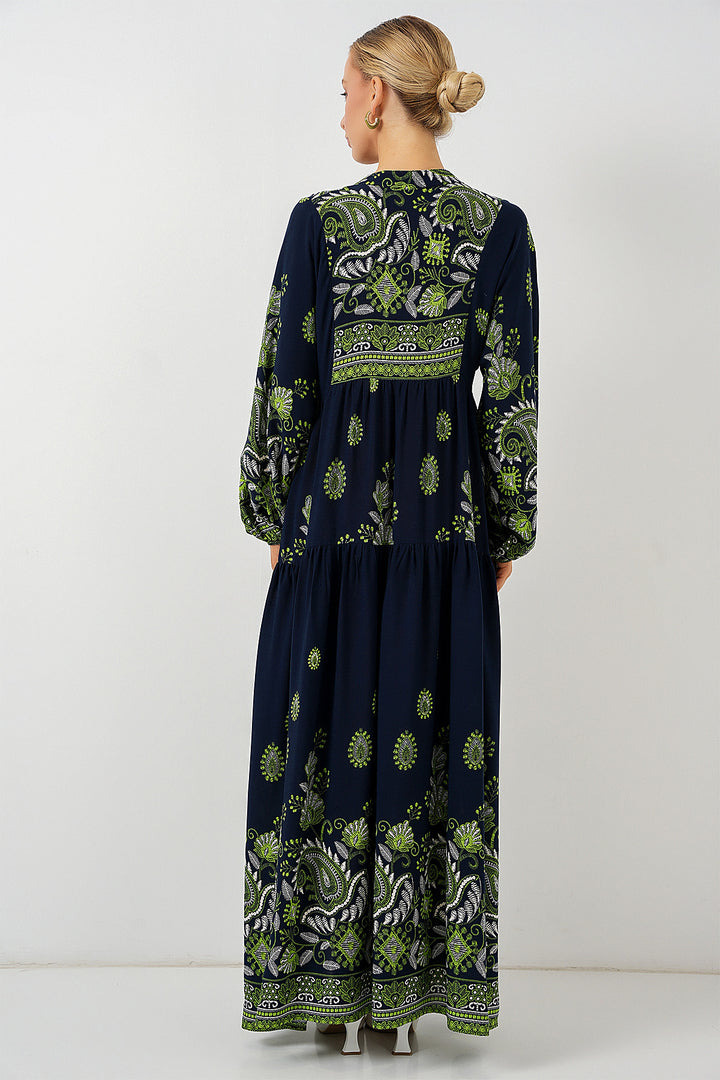 Bigdart Robe de hijab à motif authentique 2423 - Bleu marine 13