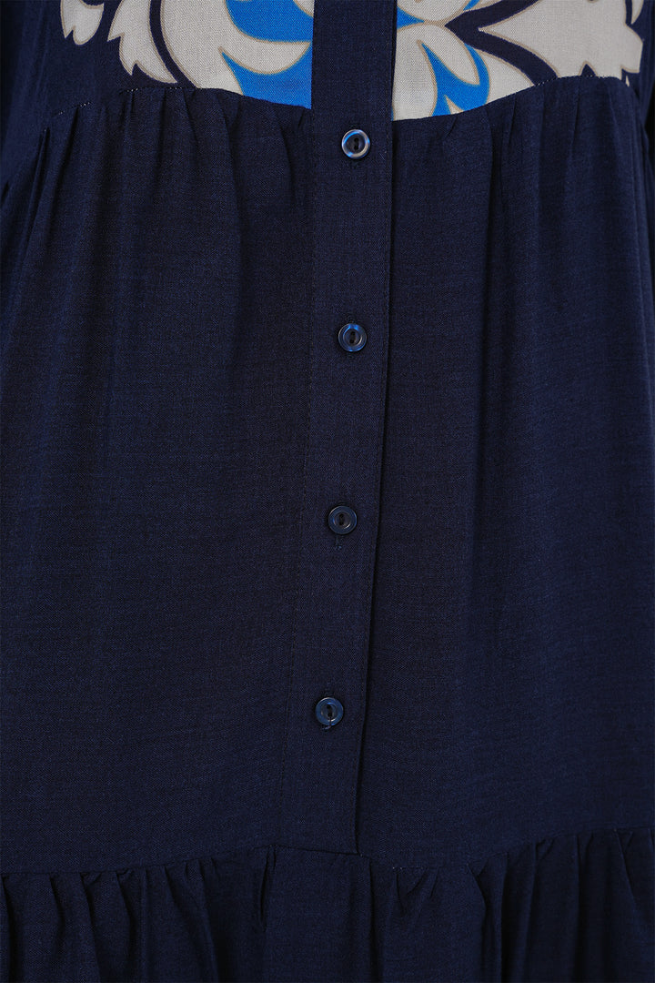 Bigdart Robe de hijab à motif authentique 2423 - Bleu marine 4