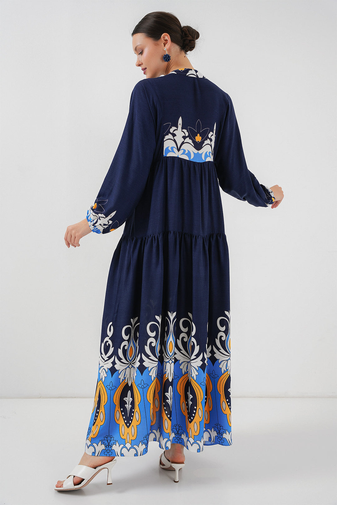 Bigdart Robe de hijab à motif authentique 2423 - Bleu marine 4