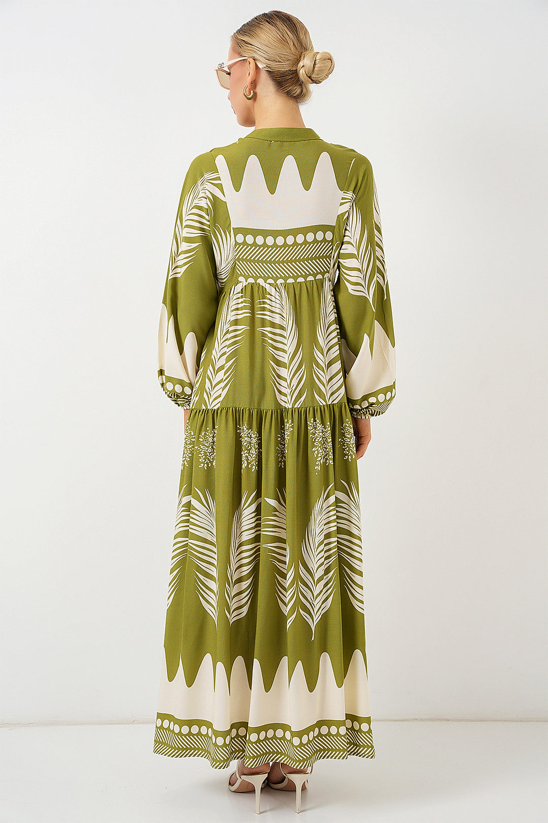 Bigdart Robe de modestie à motif authentique 2423 - Vert menthe