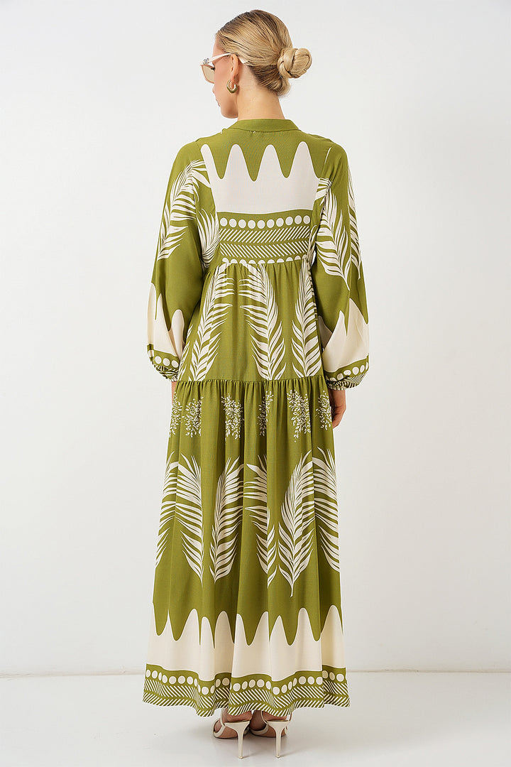 Bigdart Robe de modestie à motif authentique 2423 - Vert menthe