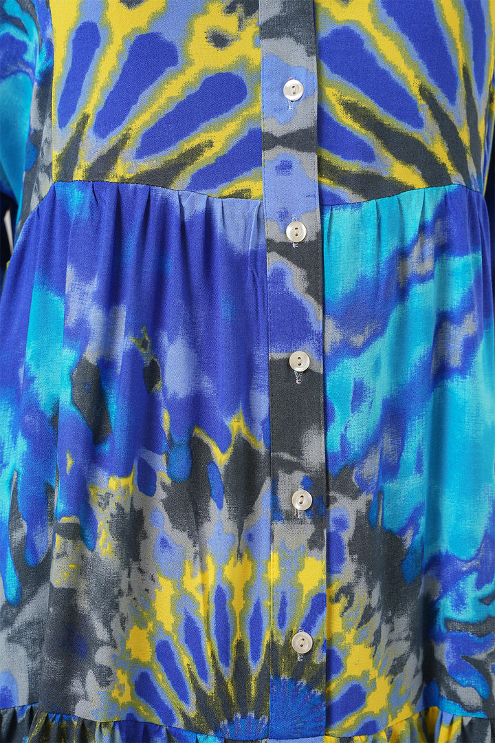 Bigdart Robe de hijab à motif authentique 2423 - Bleu saphir