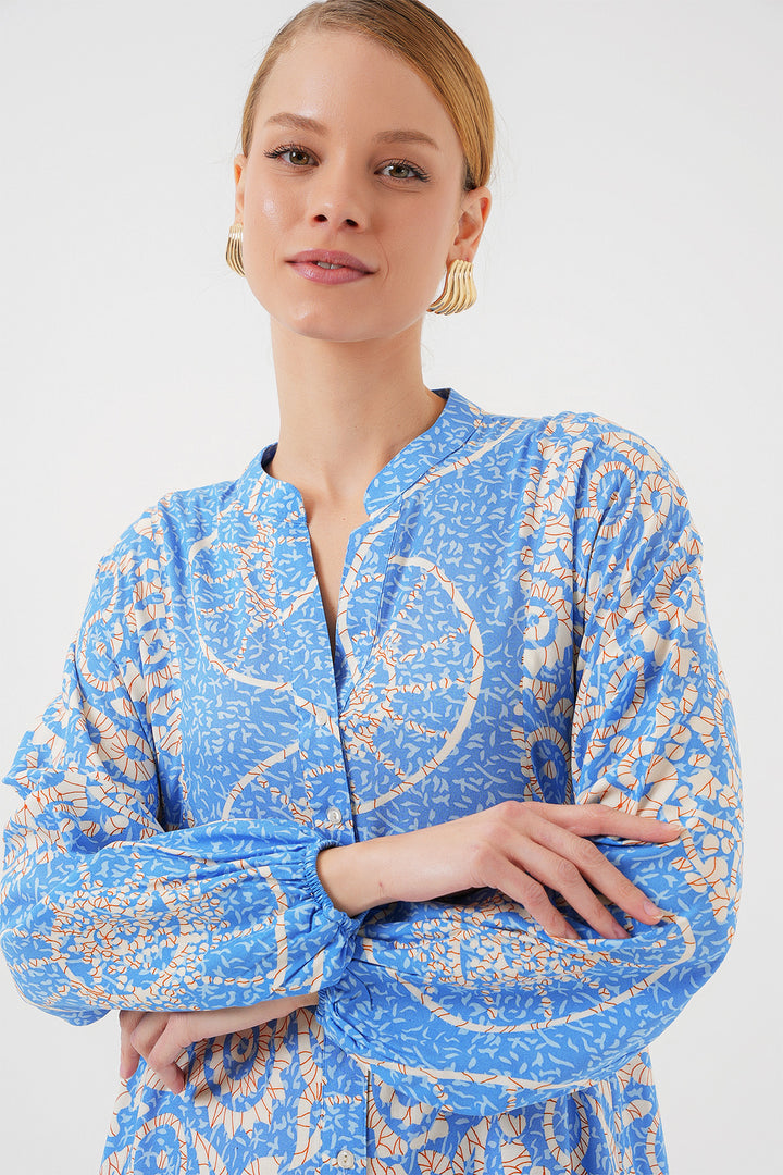 Bigdart Robe de hijab à motif authentique 2423 - Bleu ciel