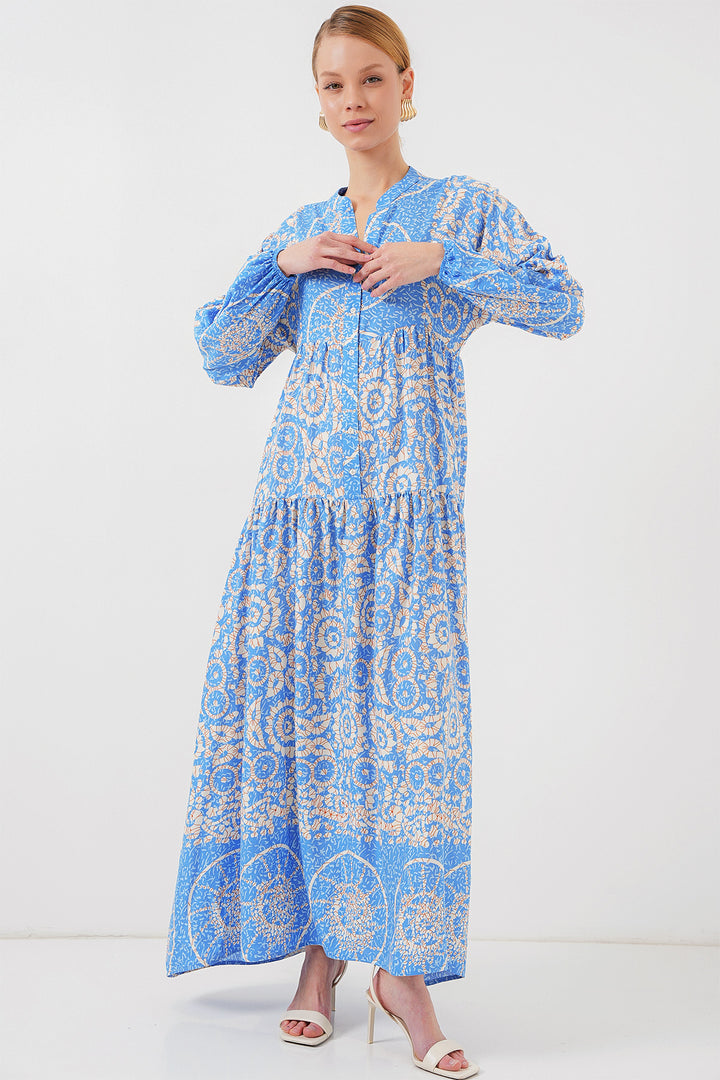 Bigdart Robe de hijab à motif authentique 2423 - Bleu ciel