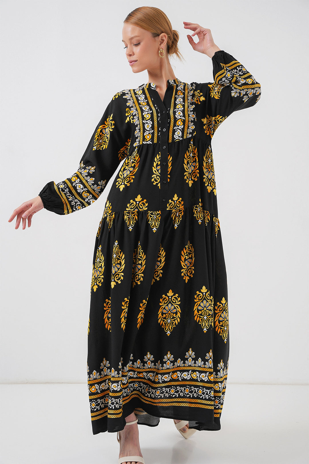 Bigdart Robe de hijab à motif authentique 2423 - Noir 13