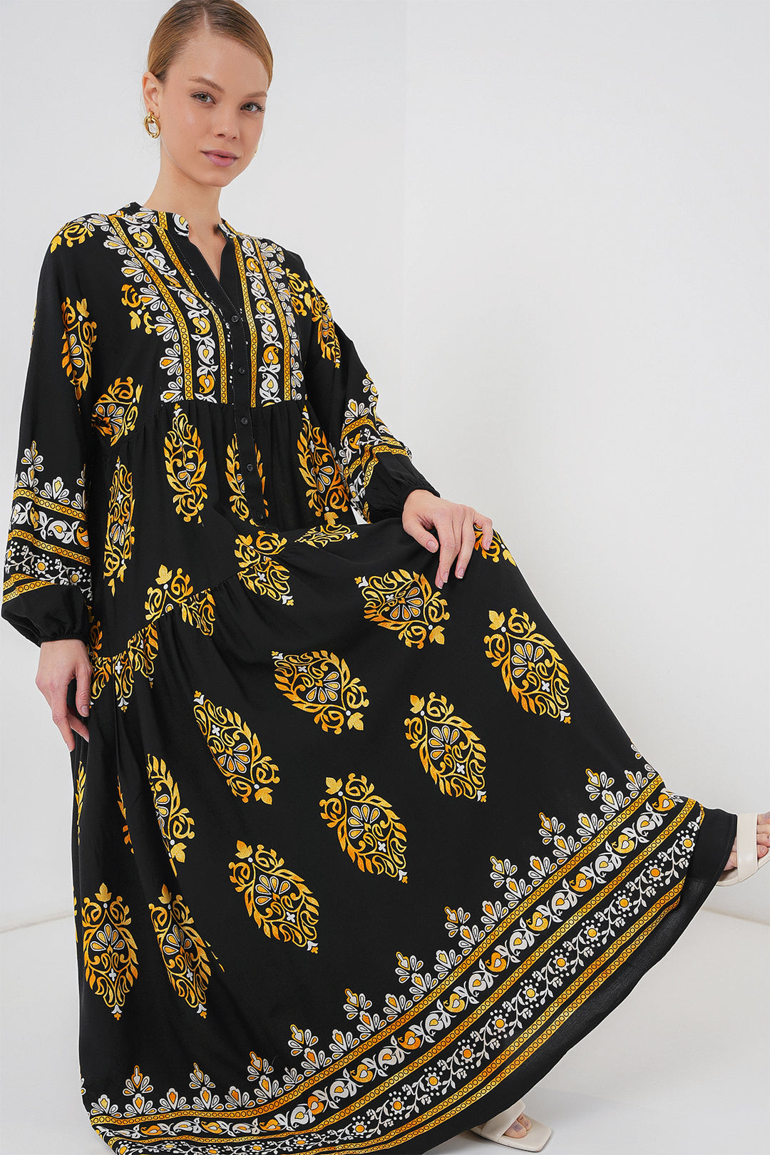 Bigdart Robe de hijab à motif authentique 2423 - Noir 13