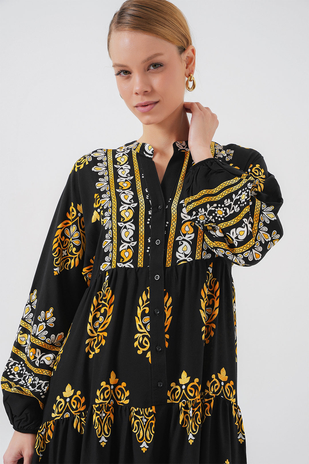 Bigdart Robe de hijab à motif authentique 2423 - Noir 13