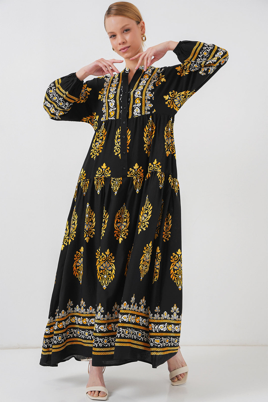 Bigdart Robe de hijab à motif authentique 2423 - Noir 13