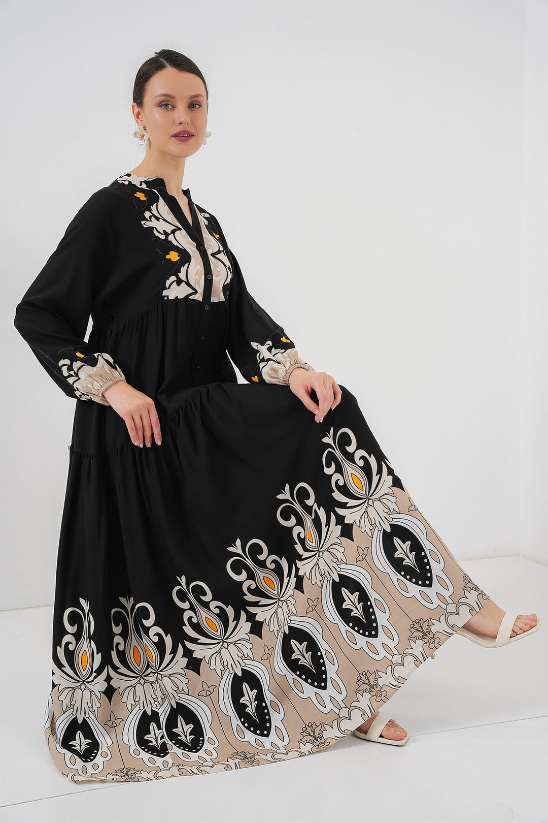 Bigdart Robe de hijab à motifs authentiques 2423 - Noir 6