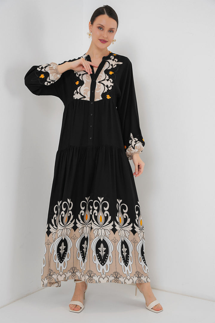 Bigdart Robe de hijab à motifs authentiques 2423 - Noir 6