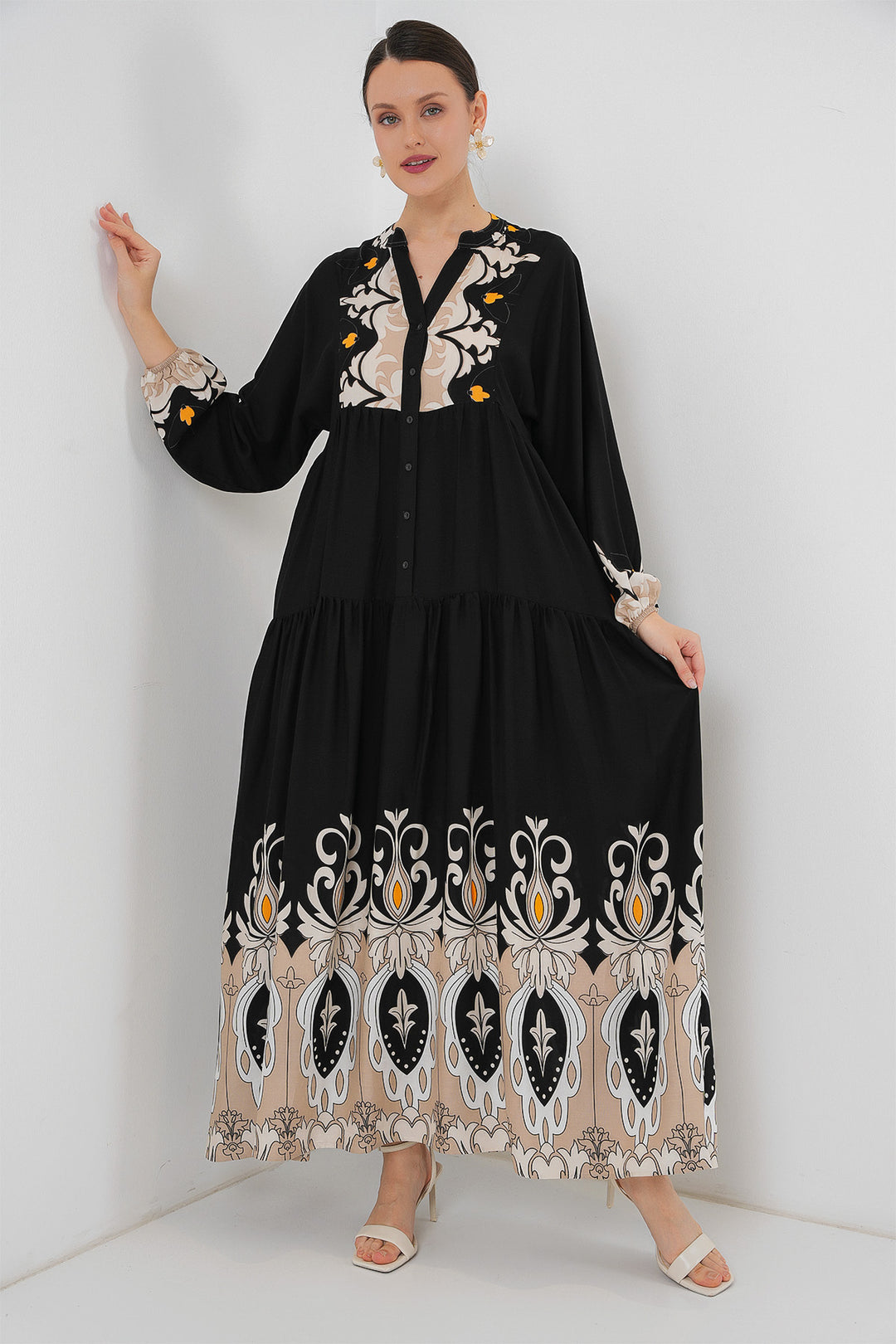 Bigdart Robe de hijab à motifs authentiques 2423 - Noir 6