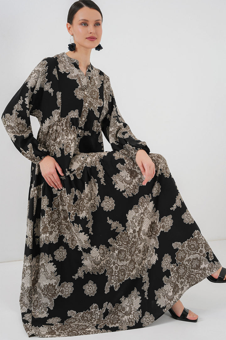 Bigdart Robe de hijab à motifs authentiques 2423 - Noir 7
