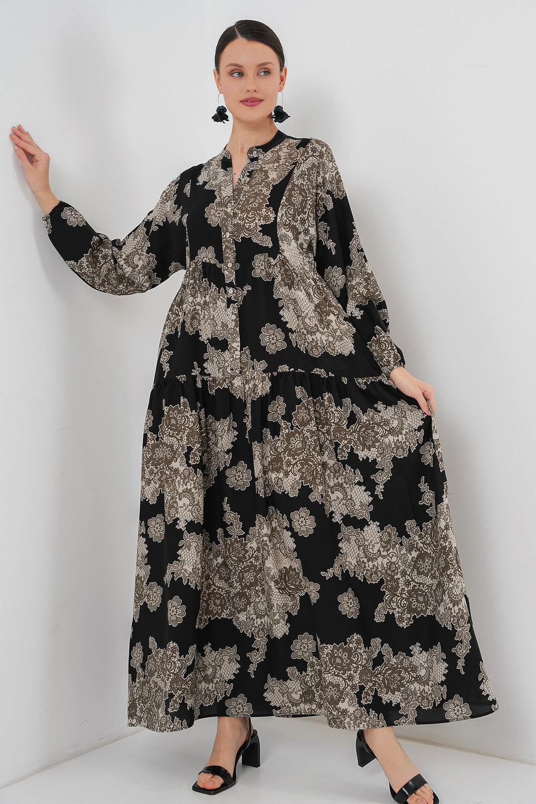 Bigdart Robe de hijab à motifs authentiques 2423 - Noir 7