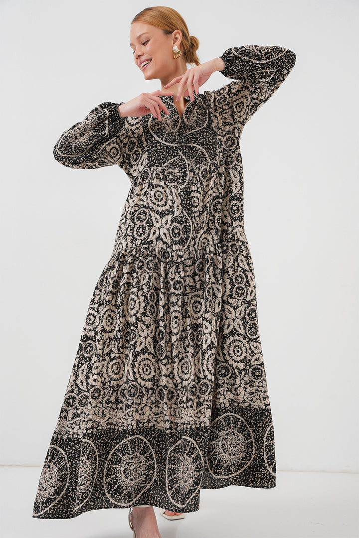 Bigdart Robe de hijab à motif authentique 2423 - Noir 9