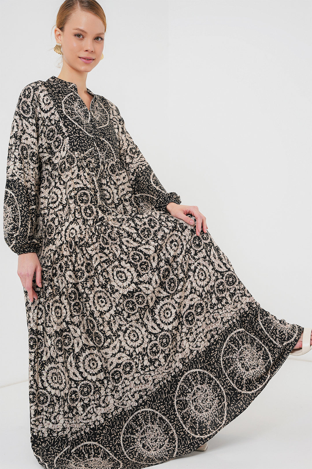 Bigdart Robe de hijab à motif authentique 2423 - Noir 9