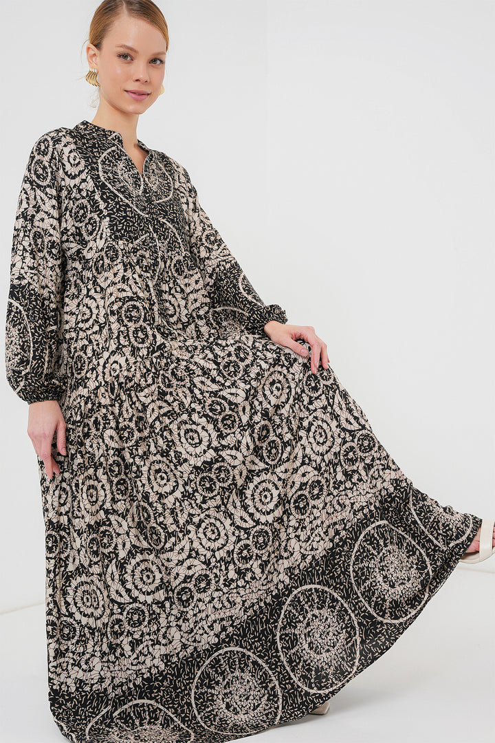 Bigdart Robe de hijab à motif authentique 2423 - Noir 9