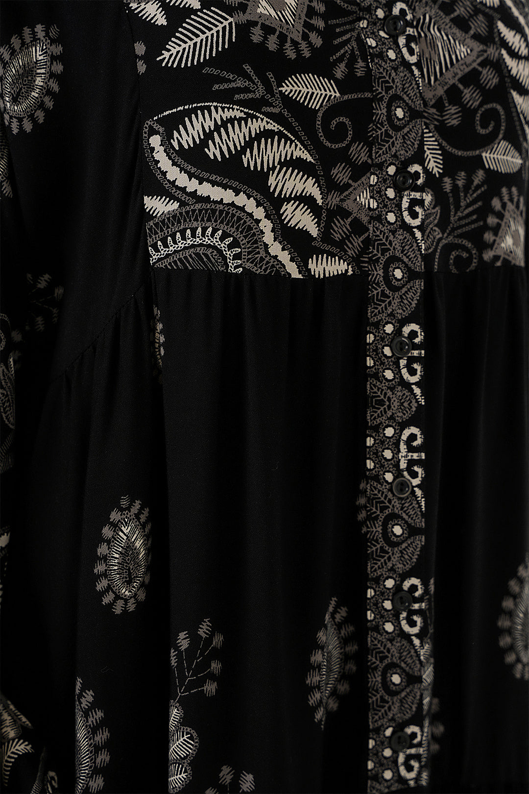 Bigdart Robe de Modestie à Motif Authentique 2423 - Noir - Noir - Noir - Blanc 1
