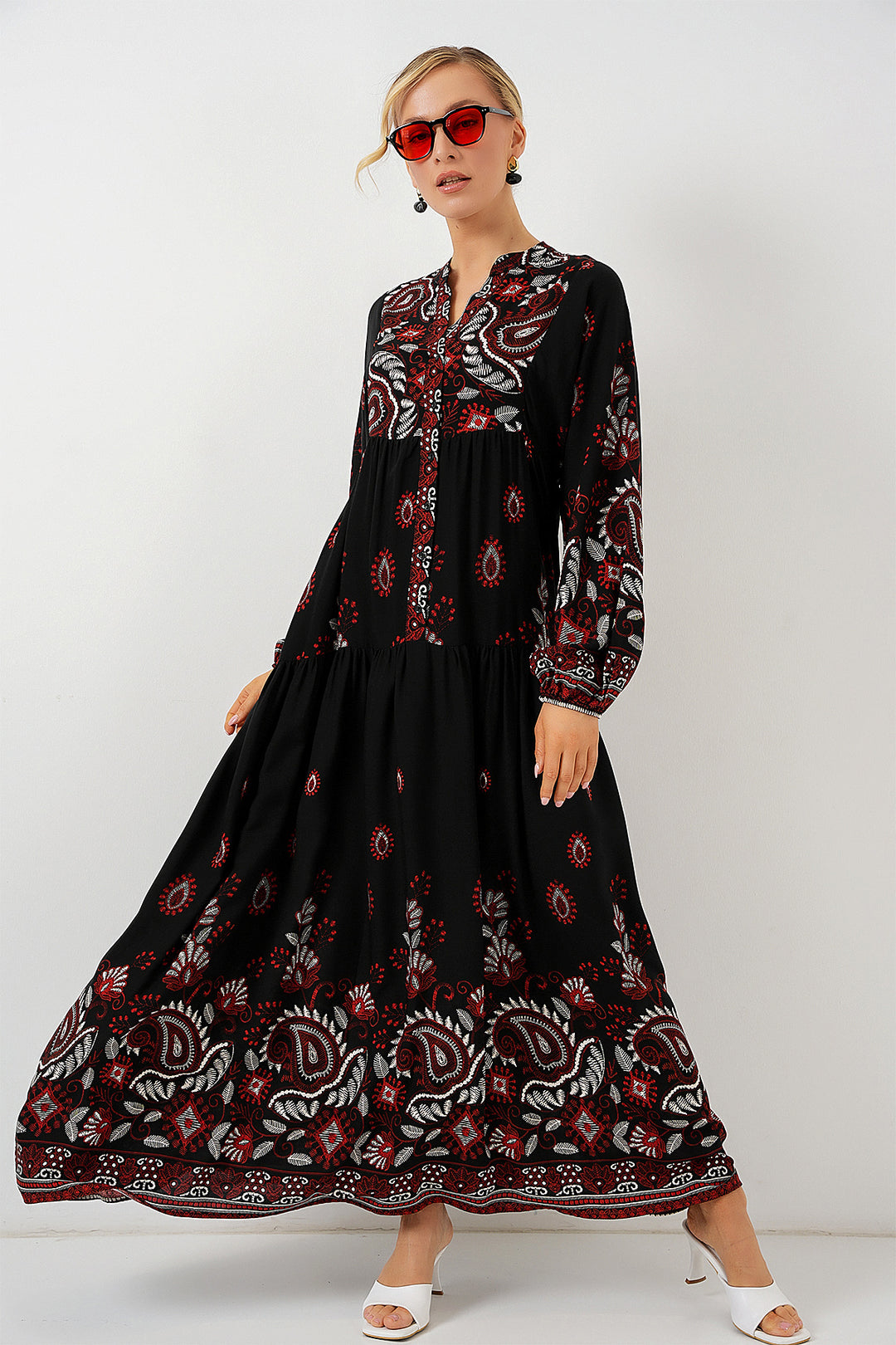 Bigdart 2423 Robe de mode authentique - Noir - Noir - Noir - Bordeaux