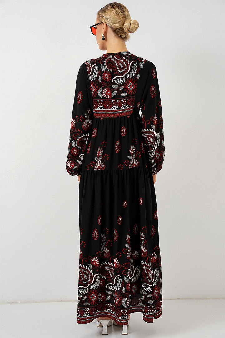 Bigdart 2423 Robe de mode authentique - Noir - Noir - Noir - Bordeaux