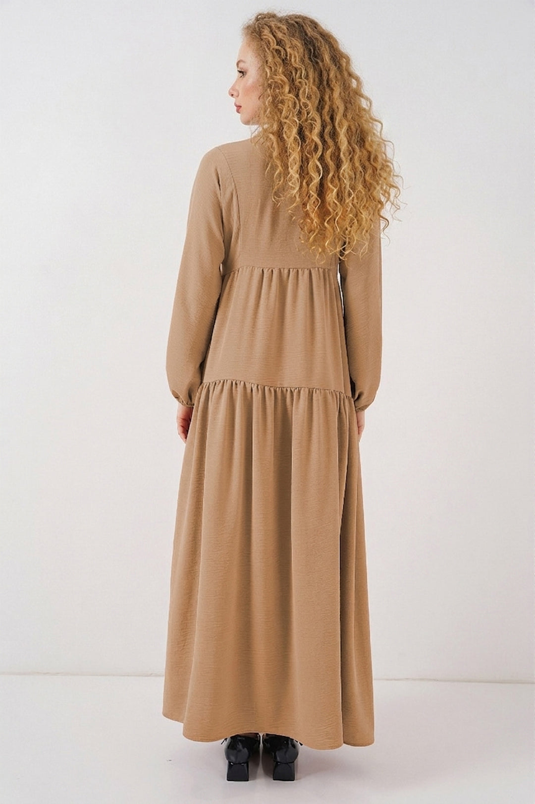 Bigdart Robe de mode authentique en viscose noire et tabac pour femme 2423 - Tabac
