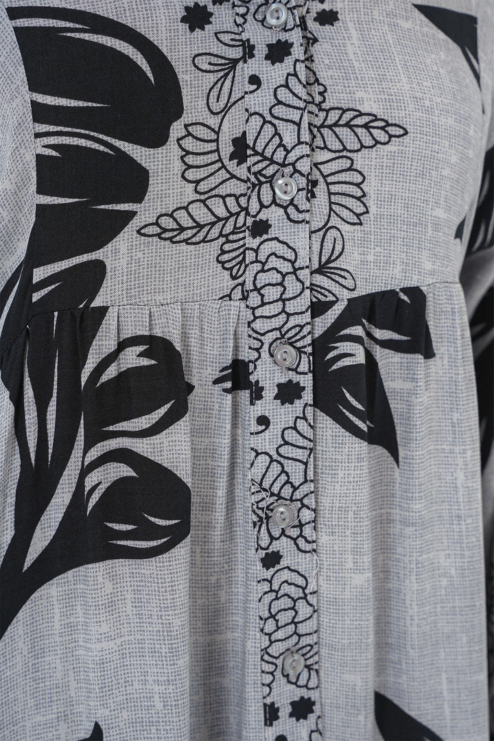Bigdart 2423 Robe de hijab à motifs authentiques - Pierre