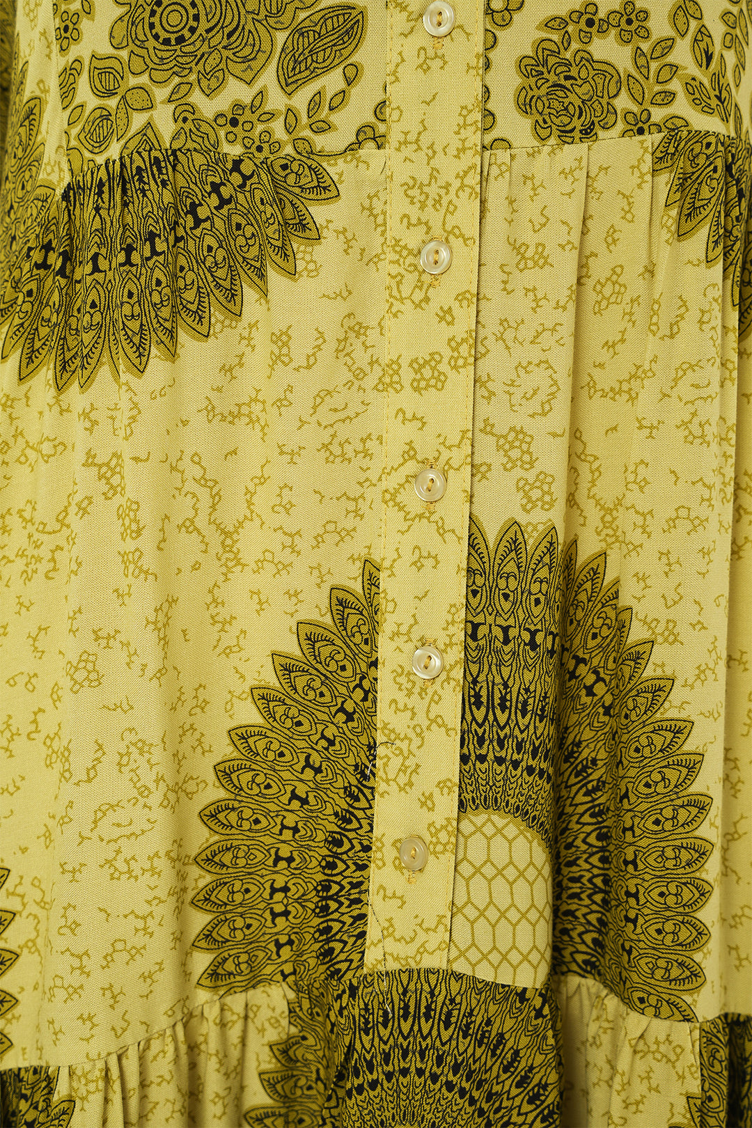 Bigdart Robe de modestie à motif authentique 2423 - Vert huile 2