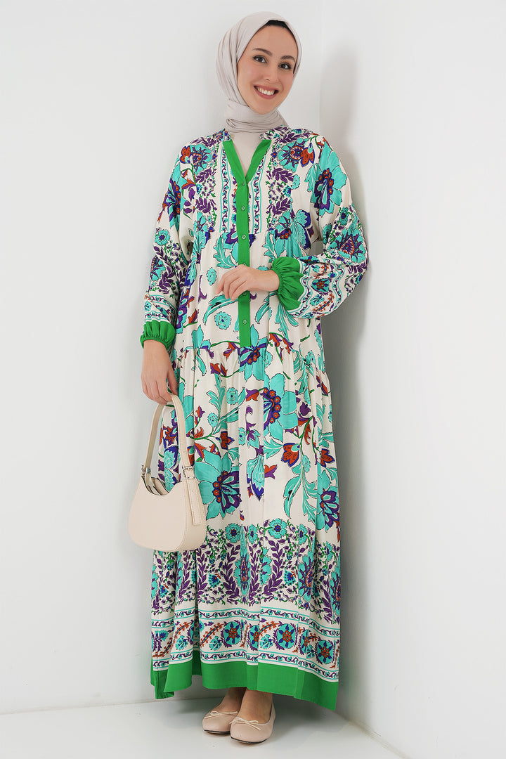Bigdart 2423 Robe de Mode Traditionnelle - Vert 1