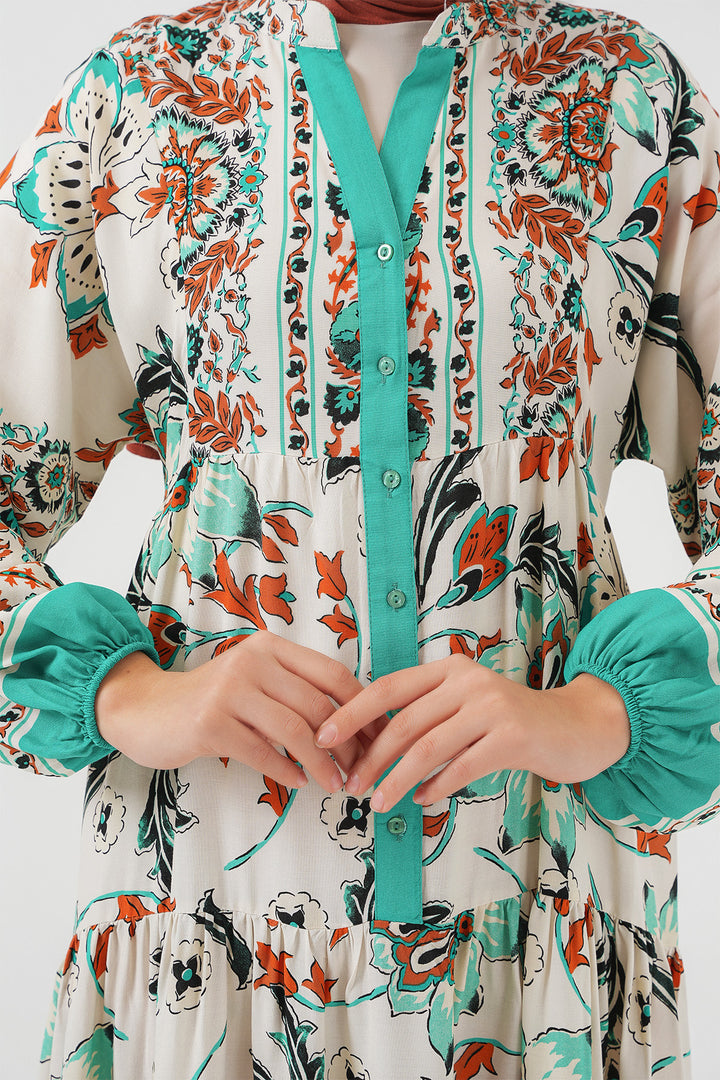 Bigdart Robe de hijab à motif authentique 2423 - Vert 2