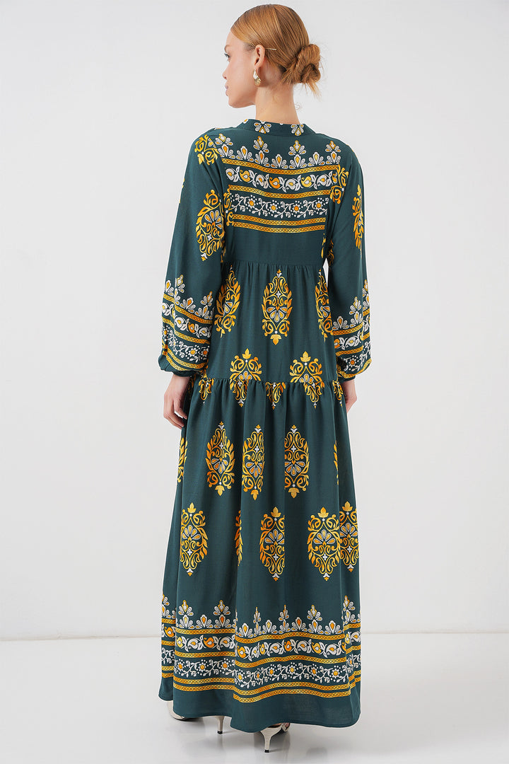 Bigdart Robe de hijab à motif authentique 2423 - Vert 7