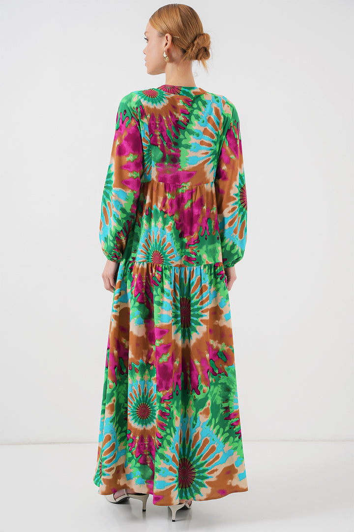 Bigdart Robe de modestie à motif authentique 2423 - Vert 9